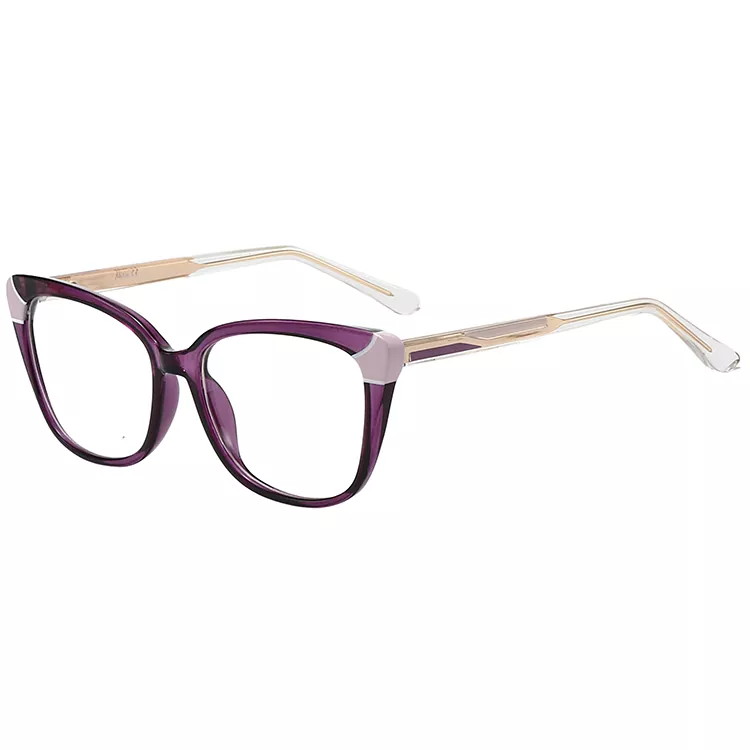 Lunettes de vue à branches en fil de couleur à motif droit et à lame