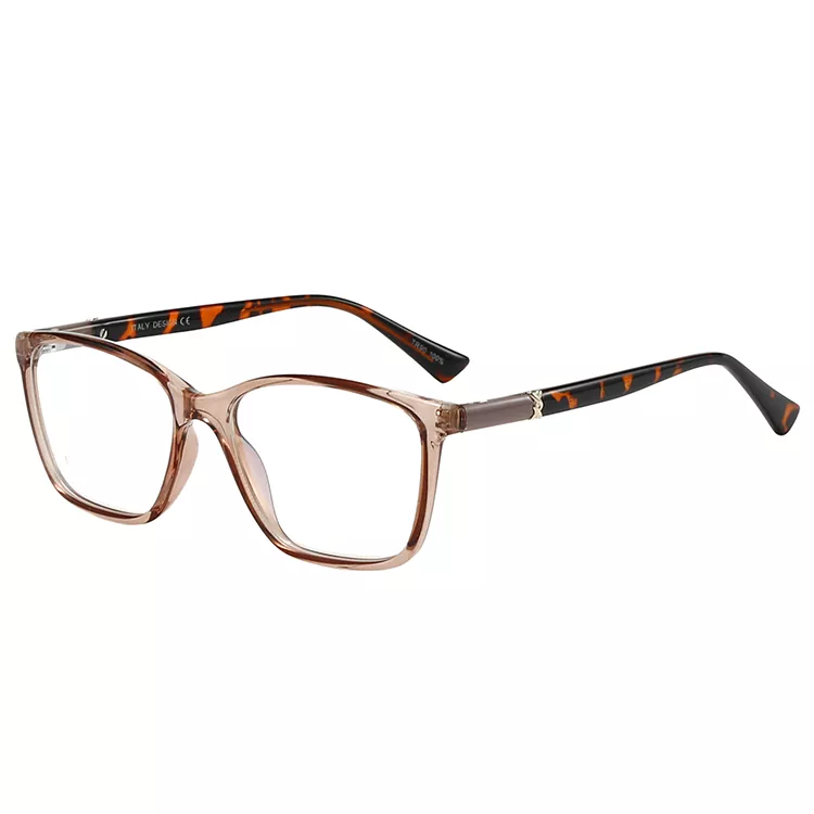 Lunettes de luxe TR90 Color-Block Temple avec accents dorés